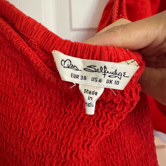 Miss Selfridge Scarlet Textured Dress - Picture 2 of 2